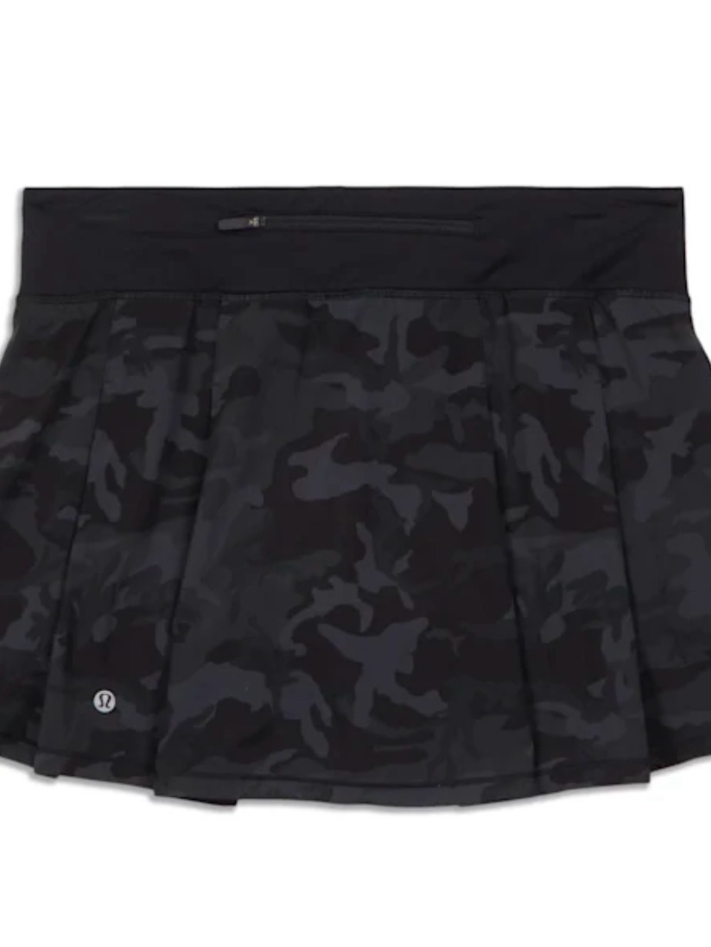 Lululemon pace rival skirt regular length. Size 4 in deep coal/ black camo